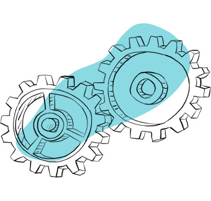 Illustration of Gears Turning